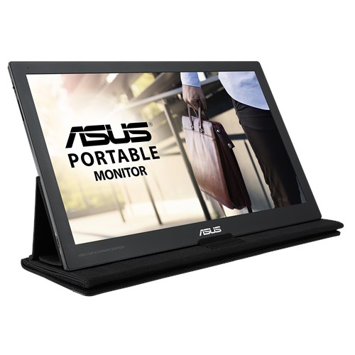 ASUS MB169C+ Portable USB Monitor - 15.6 inch, Full HD, USB Type-C, IPS, Flicker Free, Blue Light Filter, Smart Case