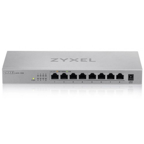 Zyxel 8-Port 2.5GbB MultiGig Ethernet Unmanaged Switch [MG-108]