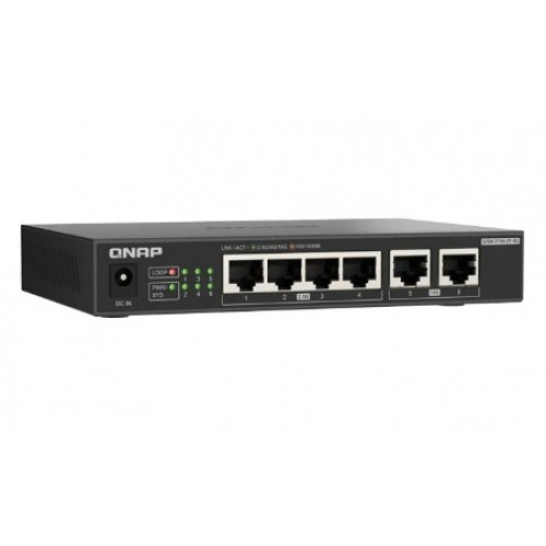 QNAP 2 Ports 10GbE + 4 Ports 2.5GbE Unmanaged Switch [QSW-2104-2S]
