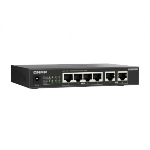 QNAP 2 Ports 10GbE + 4 Ports 2.5GbE Unmanaged Switch [QSW-2104-2T-R2]