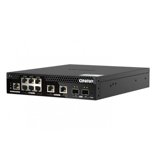 QNAP 4 Ports 10GbE + 6 Ports 2.5GbE Layer 2 Managed PoE Switch [QSW-M2106PR-2S2T]
