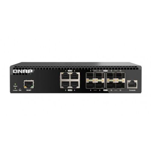 QNAP 12 Ports 10GbE Layer 2 Web-Managed Switch [QSW-M3212R-8S4T]